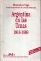 Portada de Argentina en las urnas 1916-1989.