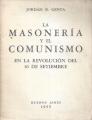 Portada de La masonería y el comunismo en la revolución del 16 de setiembre