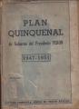 Portada de Plan Quinquenal de gobierno del Presidente Perón 1947-1951