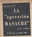 Portada de La "operación masacre". Un libro que no encuentra editor. Segunda nota