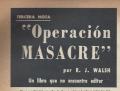 Portada de La "operación masacre". Un libro que no encuentra editor. Tercera Nota.