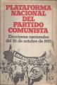 Portada de Plataforma nacional del Partido Comunista. Elecciones nacionales del 30 de octubre de 1983
