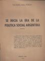 Portada de Se inicia la era de la política social argentina