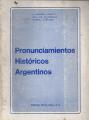 Portada de Pronunciamientos históricos argentinos