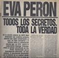 Portada de Eva Perón. Todos los secretos. Toda la verdad.